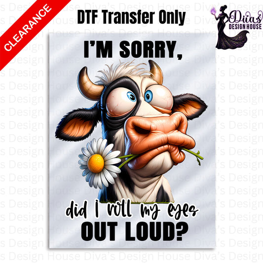 I'm Sorry CLEARANCE — DTF Transfer