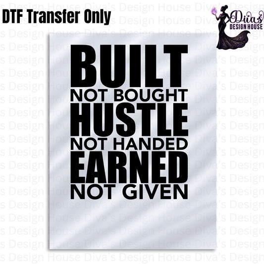 Built Not Bought DTF Transfer