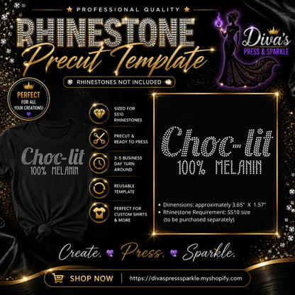Choc-Lit 100% Melanin Pre-Cut Template